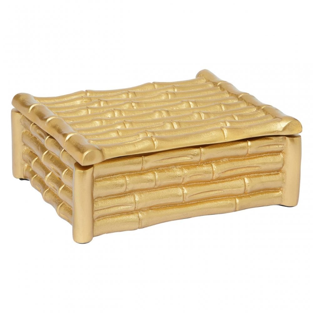 Hiba Small Gold Finish Trinket Box