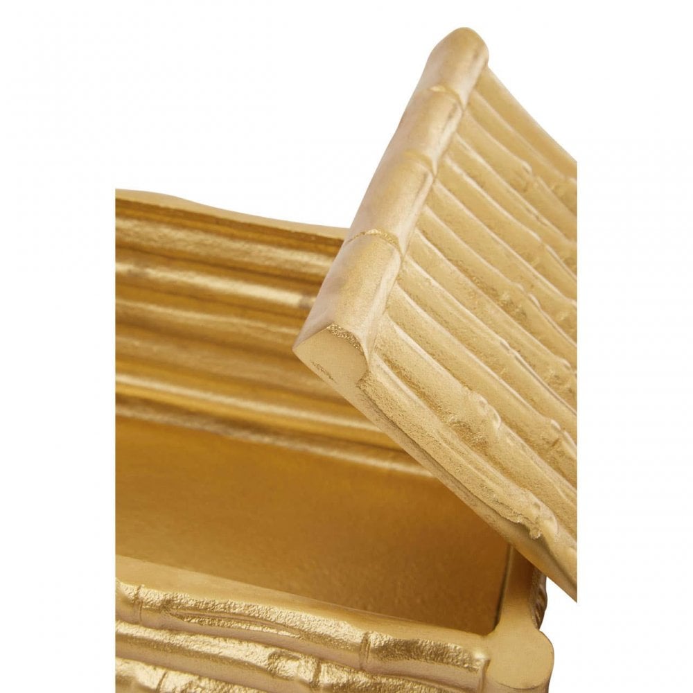 Hiba Large Gold Finish Trinket Box