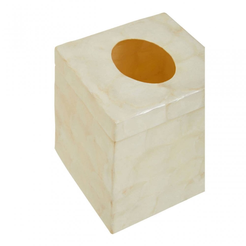 Palu White Square Tissue Box