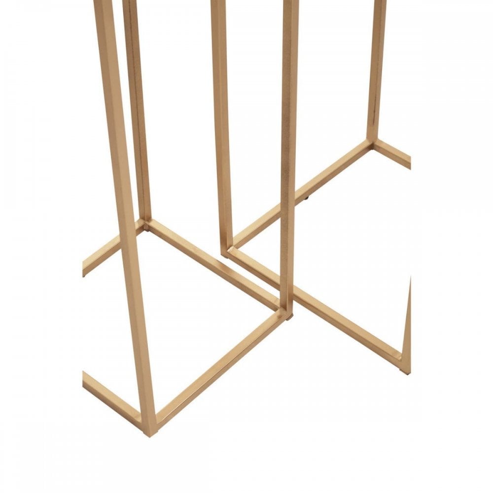 Mandoli Nest Of 2 White Marble Side Tables