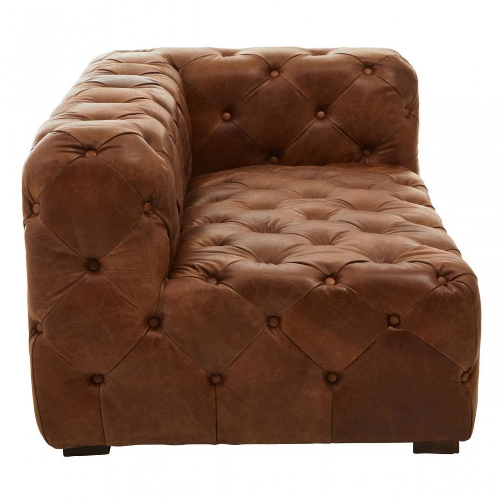 Hoxton Tufted Leather Left Arm Sofa
