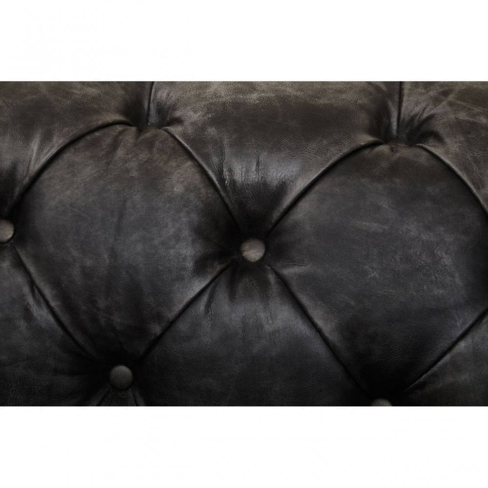 Hoxton Ebony Leather Sofa