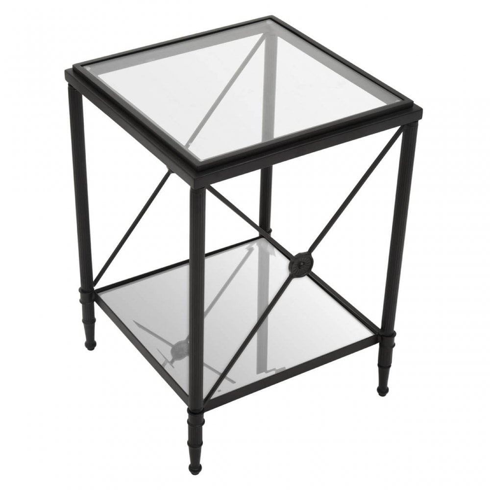 Axis Square Black Finish Side Table