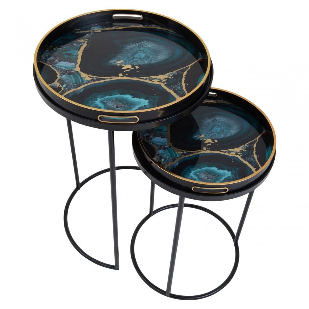 Celina Set Of Two Agate Nesting Tables