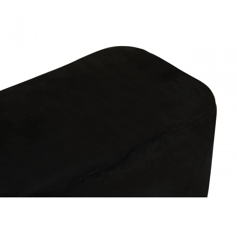 Hartford Rectangular Black Stool With Matte Gold Base