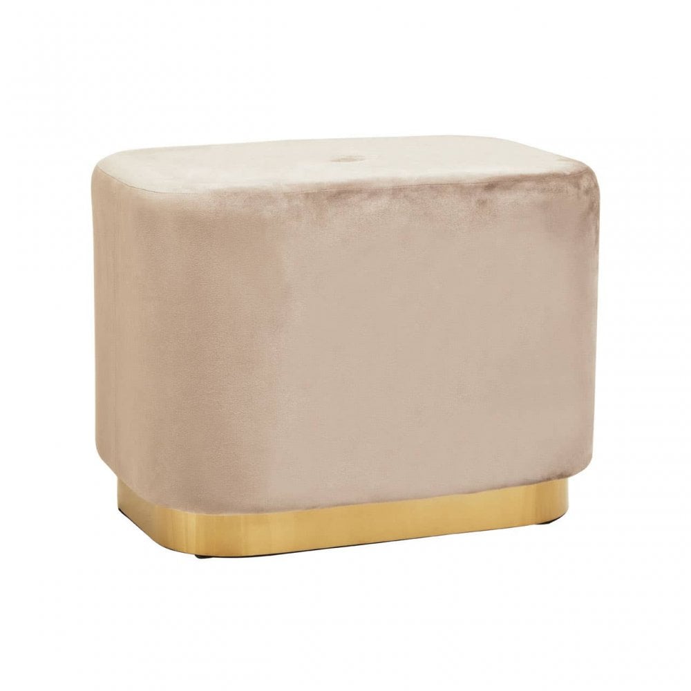 Hartford Mink Stool With Matte Gold Base