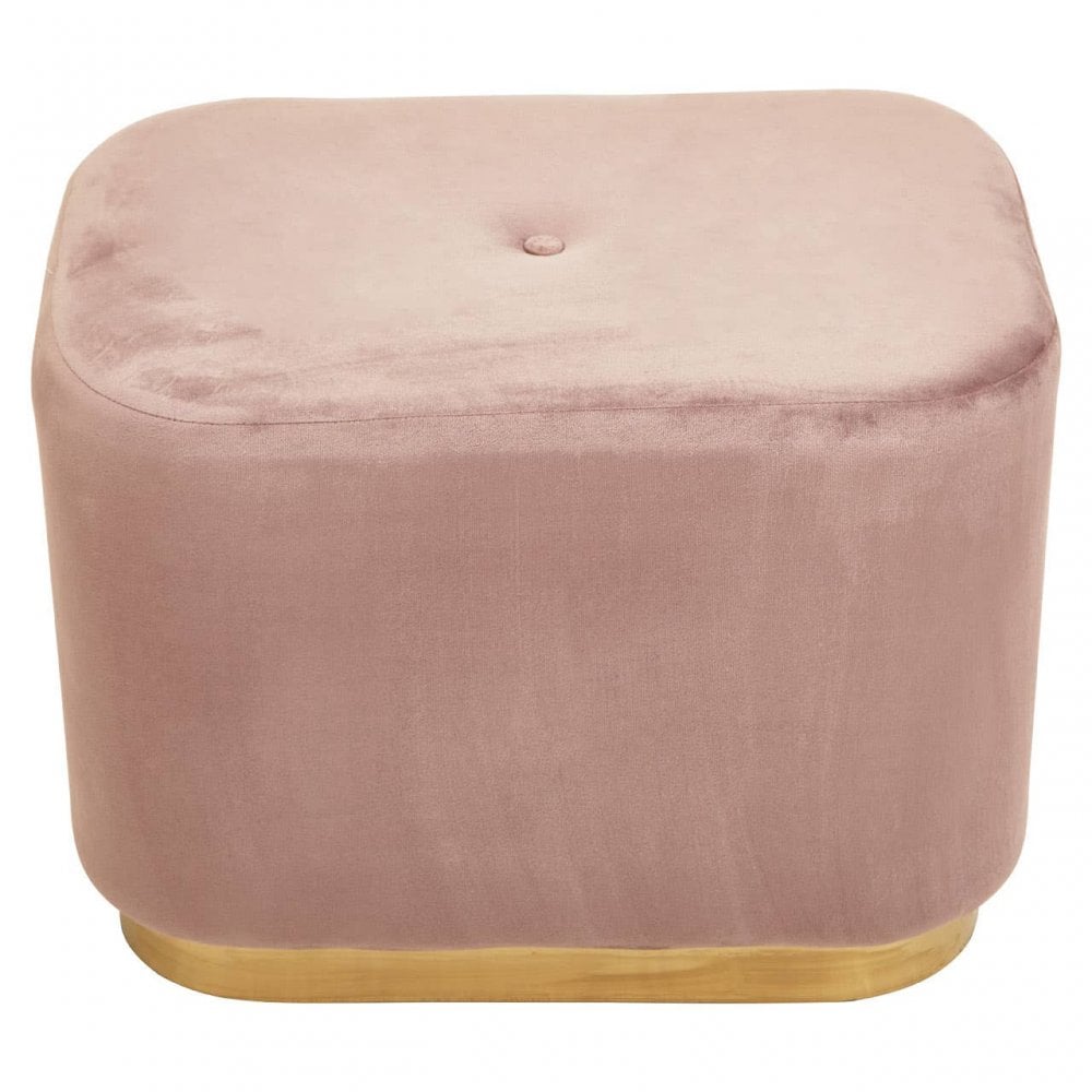 Hartford Dusky Pink Stool With Matte Gold Base