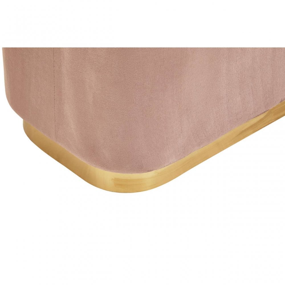 Hartford Dusky Pink Stool With Matte Gold Base