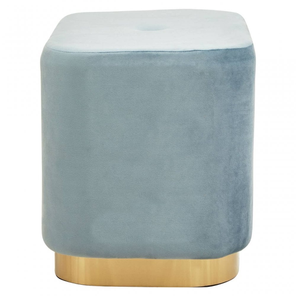 Hartford Blue Stool With Matte Gold Base