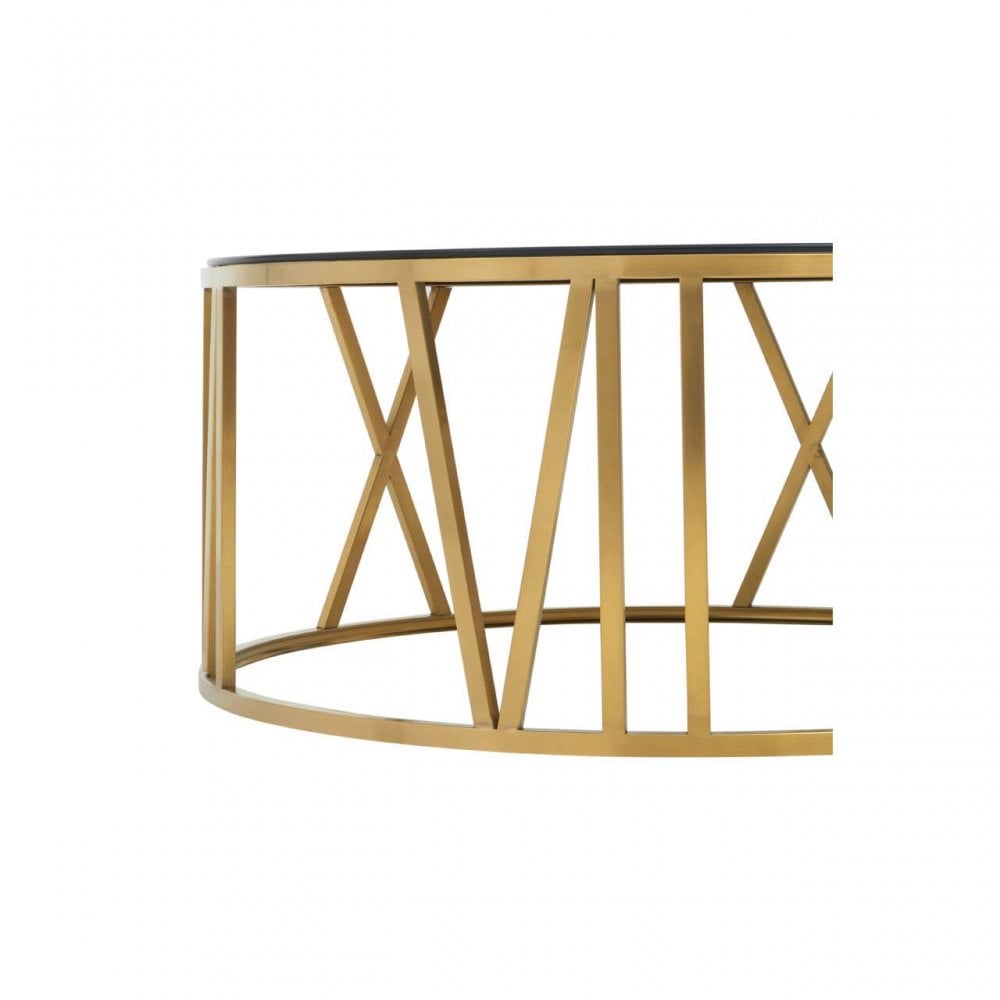 Alana Coffee Table With Gold Finish Frame