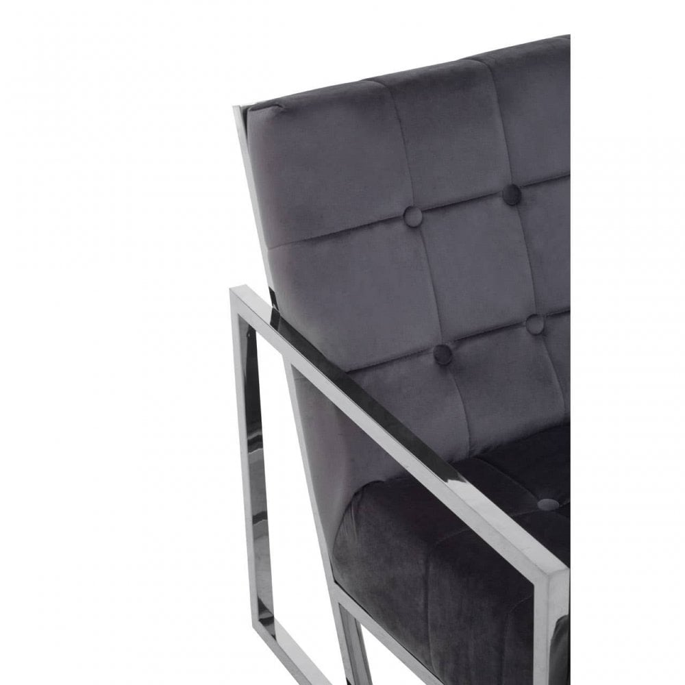 Hana Grey Velvet Chair