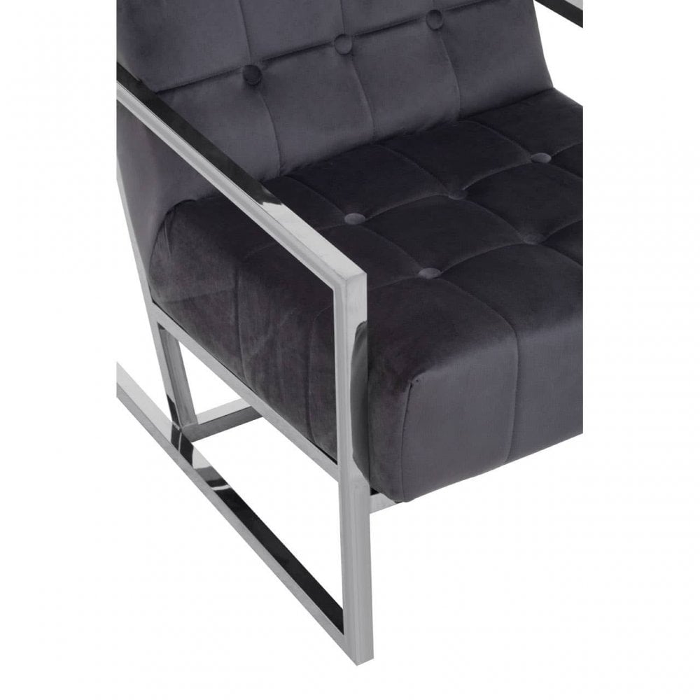 Hana Grey Velvet Chair