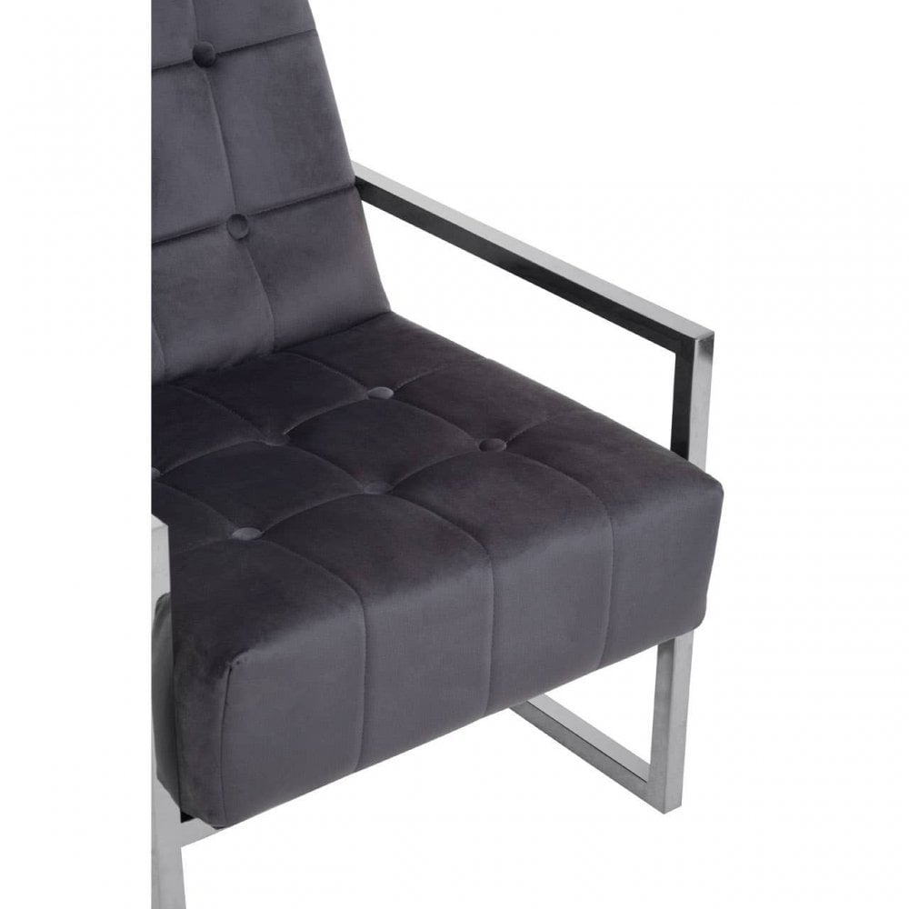 Hana Grey Velvet Chair