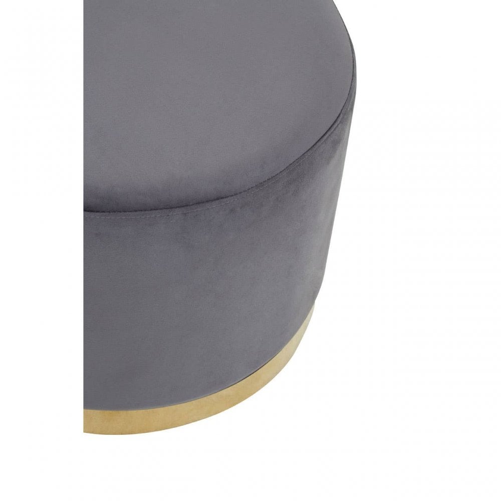 Hagen Grey And Gold Round Stool