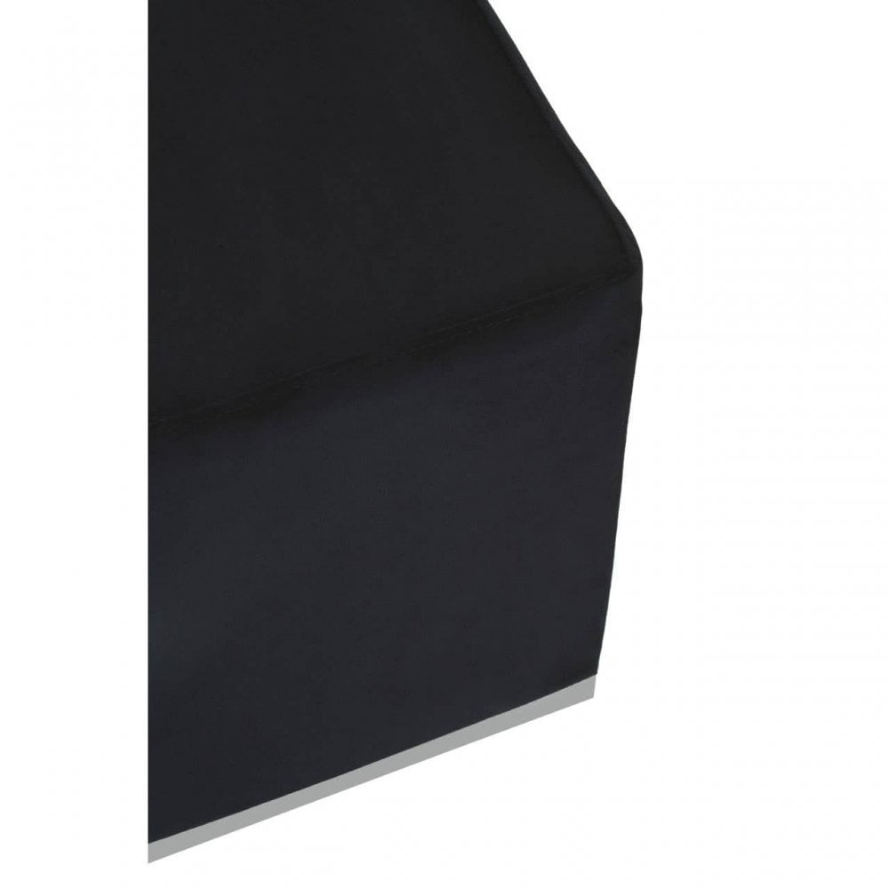 Hagen Black And Silver Square Stool