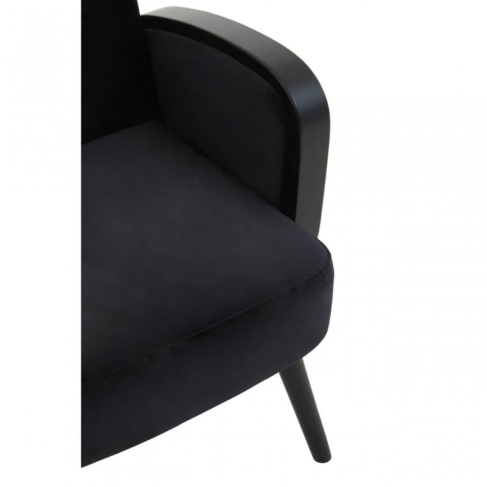 Hala Black Velvet Armchair