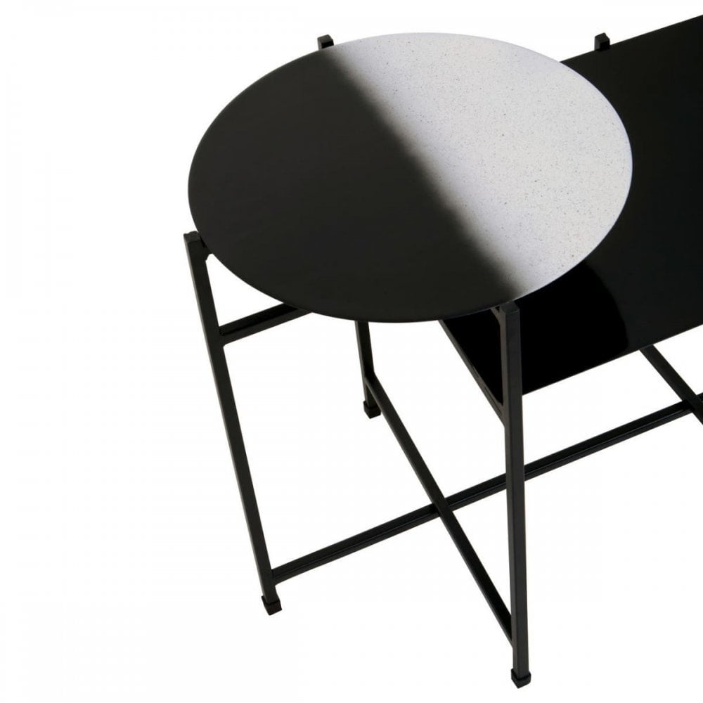 Ramus Two Tier Black And White Ombre Side Table