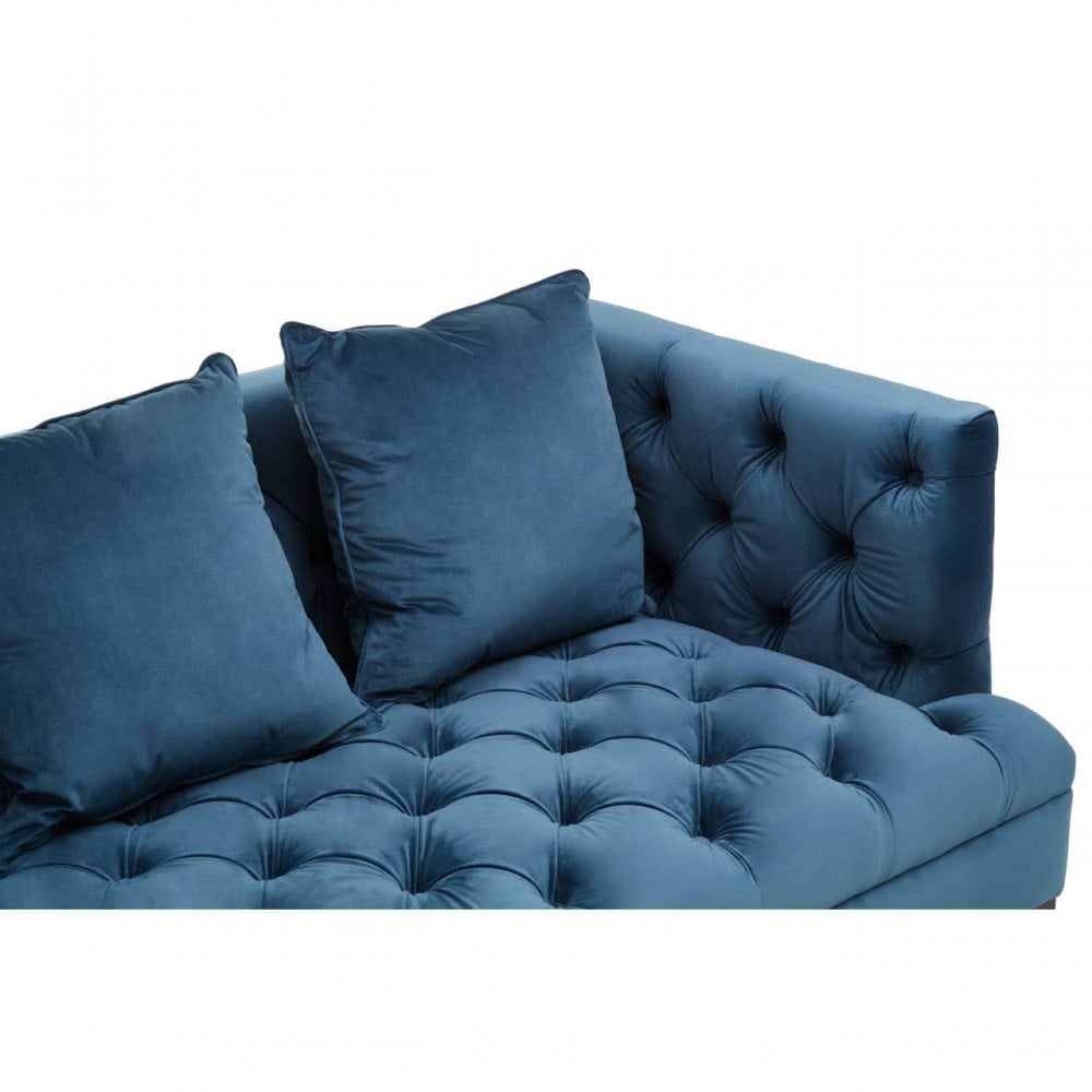 Sefira Three Seat Navy Fabric Sofa