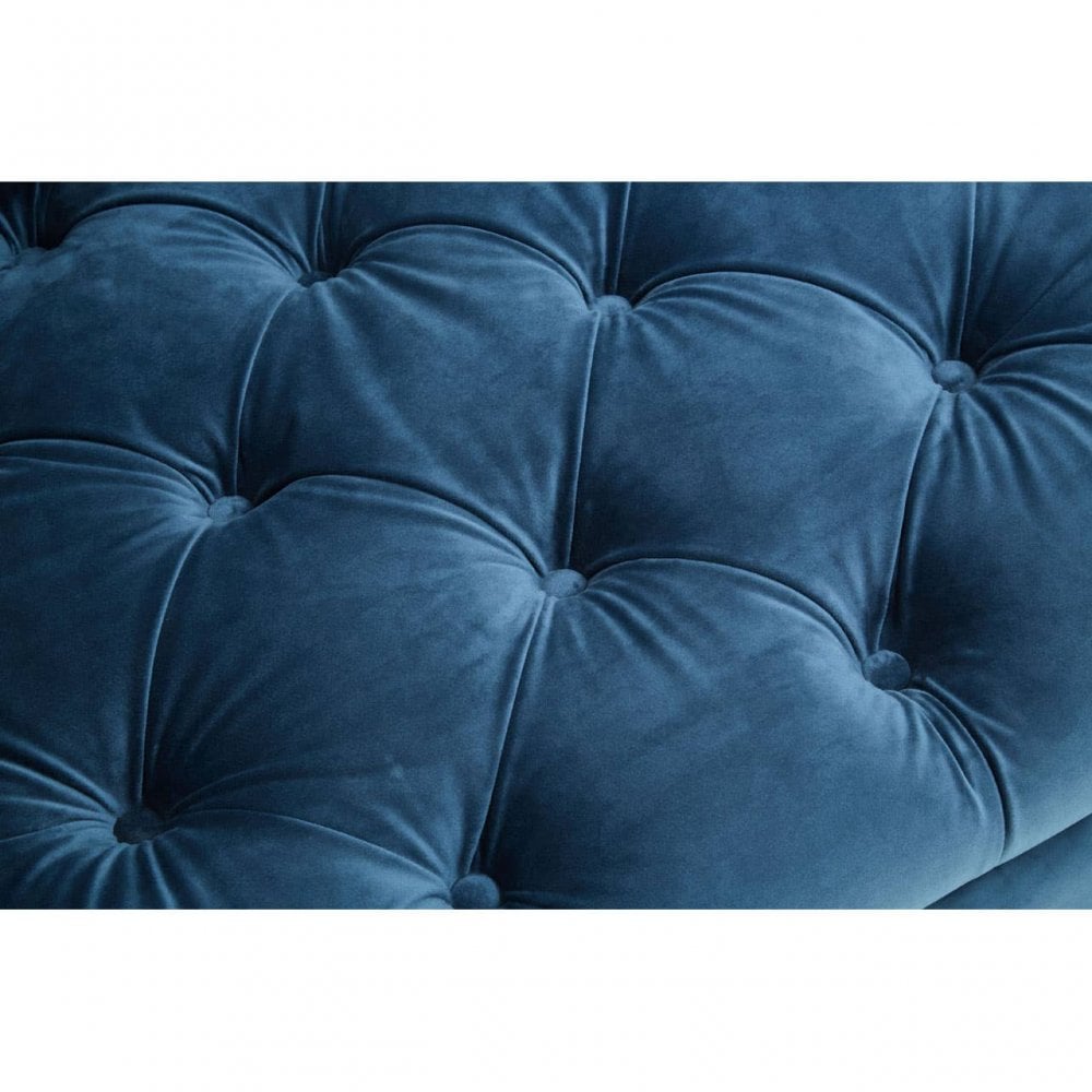 Sefira Three Seat Navy Fabric Sofa