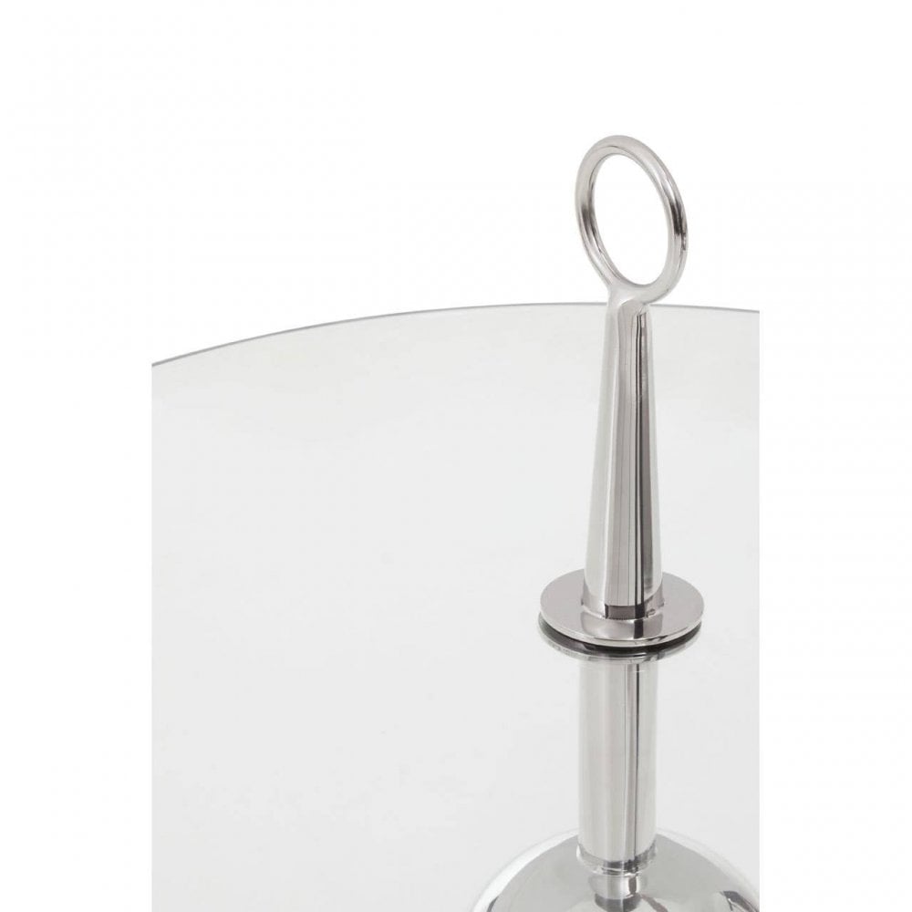 Oria Clear Glass Stainless Steel Silver Frame Side Table