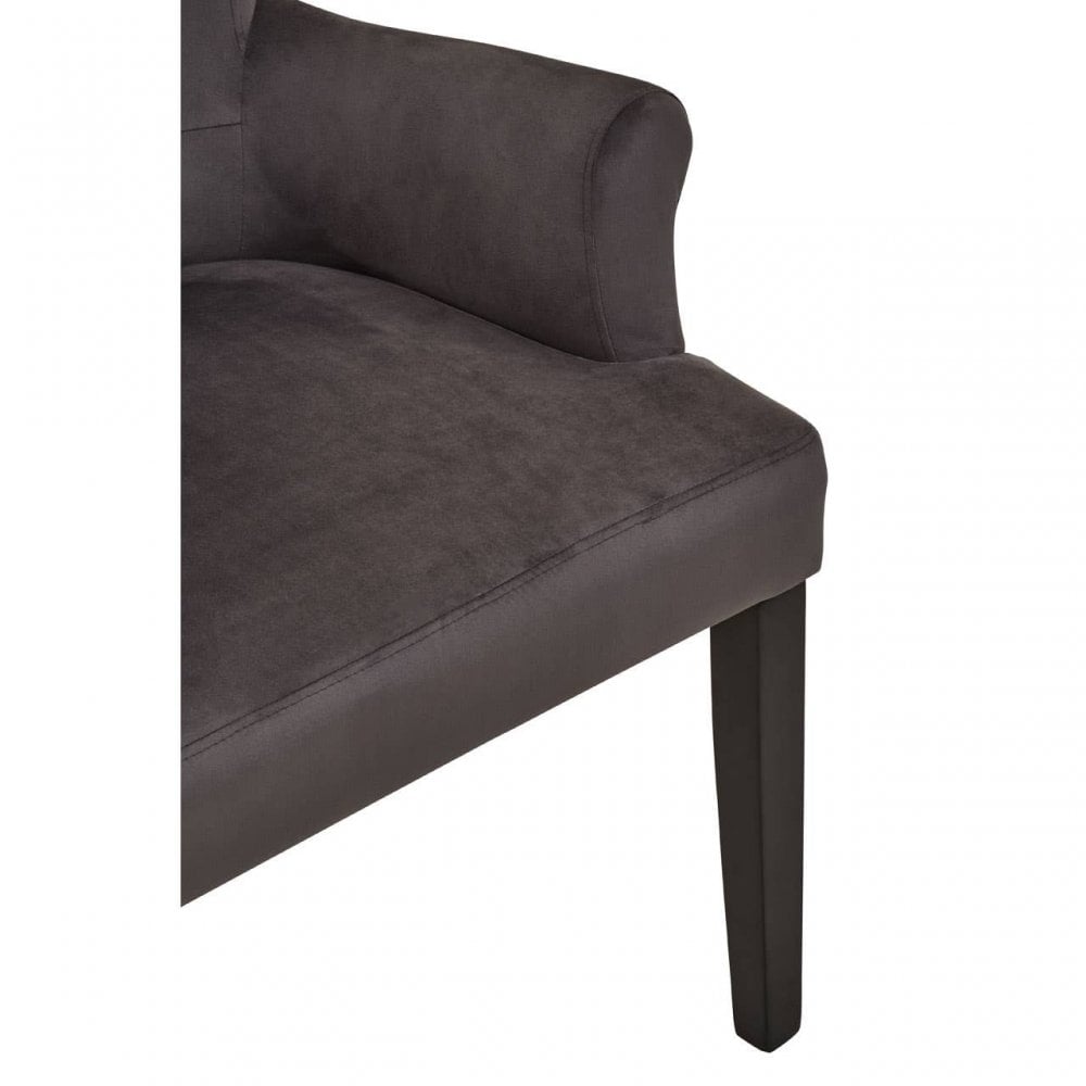 Doucet Grey Velvet Chair With Ring Back