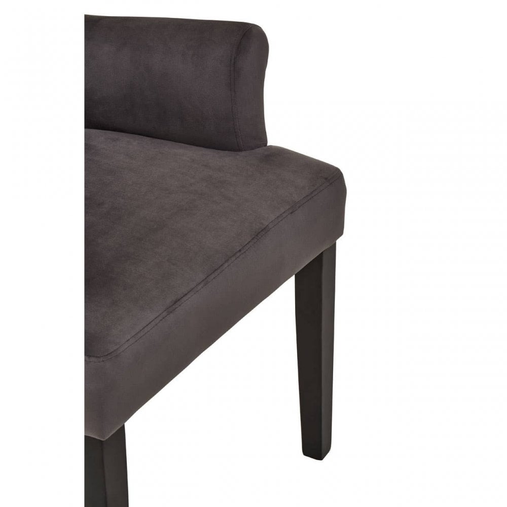 Doucet Grey Velvet Chair With Ring Back