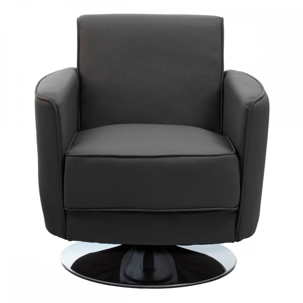 Wester Grey Leather Effect Chair