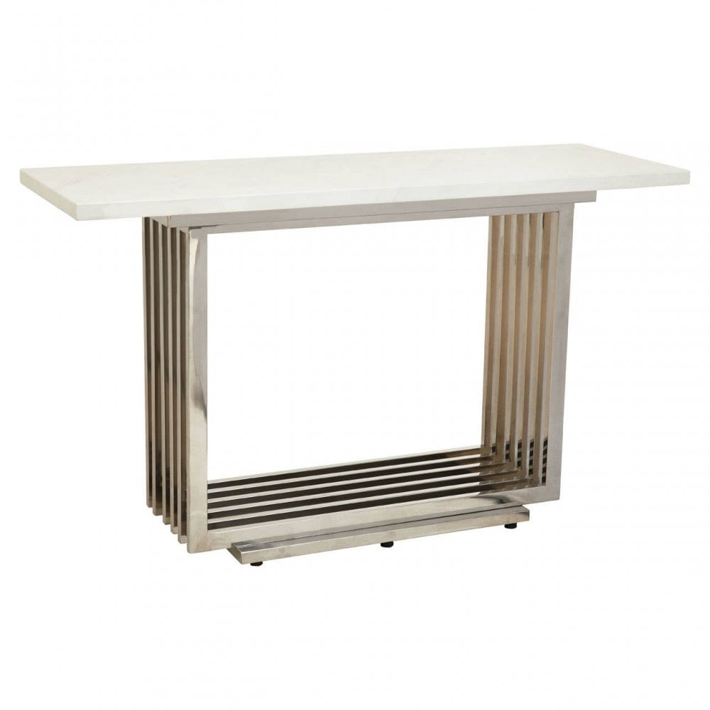 Moda White Marble Console Table