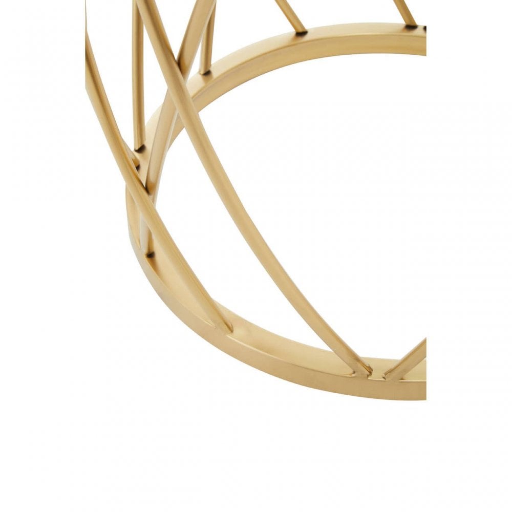 Ackley Clear Glass And Gold Frame Round Side Table.