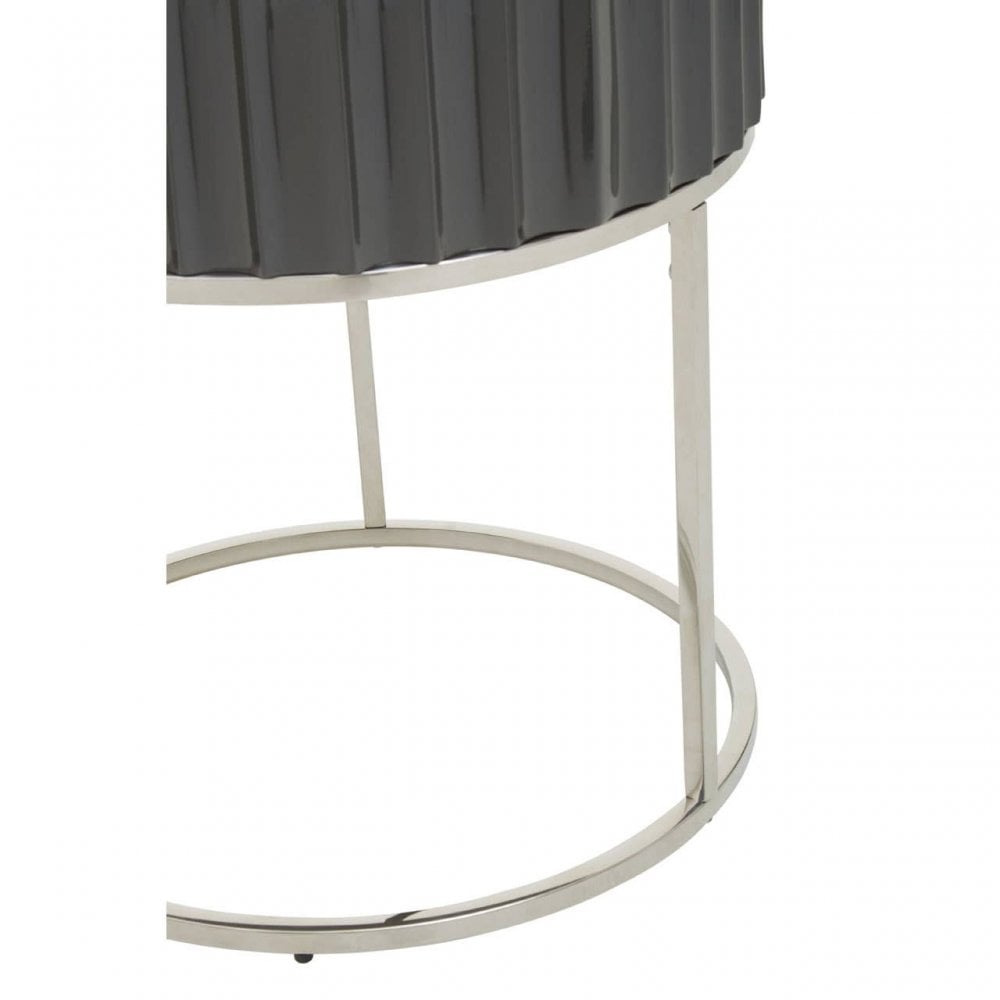 Genoa Grey Finish Round End Table