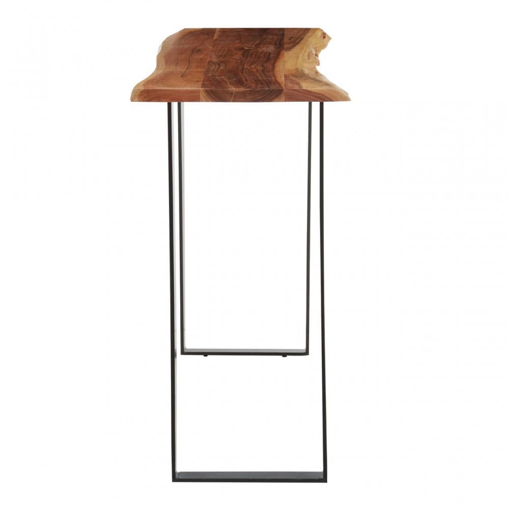 Surax Acacia Wood And Looped Iron Base Console Table