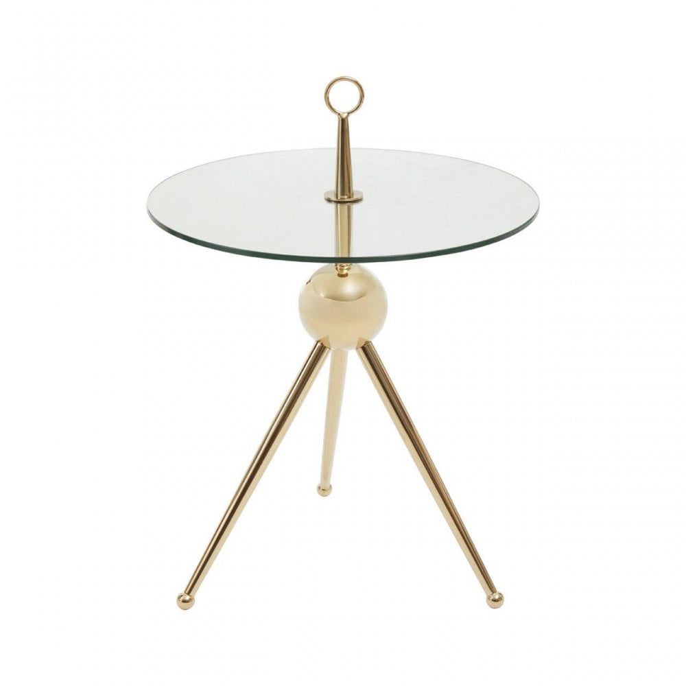 Oria Clear Glass Gold Frame Side Table
