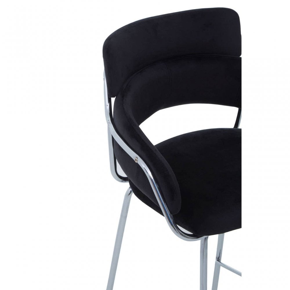 Tamzin Black Velvet Bar Chair