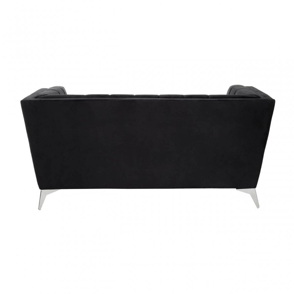 Hansa Two Seat Black Velvet Sofa