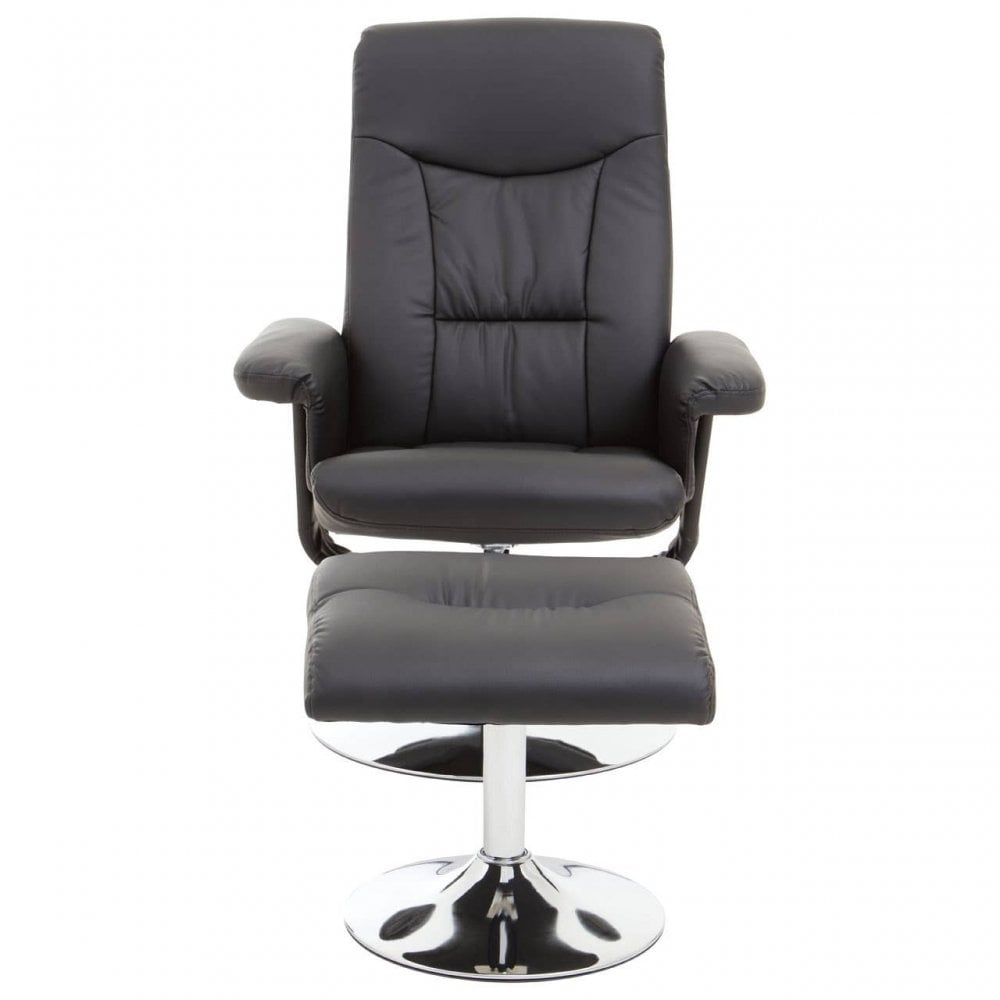Denton Black Leather Effect Recliner