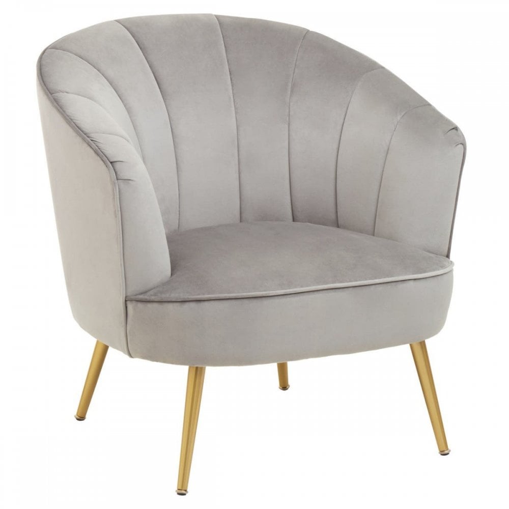 Yolanda Grey Velvet Chair