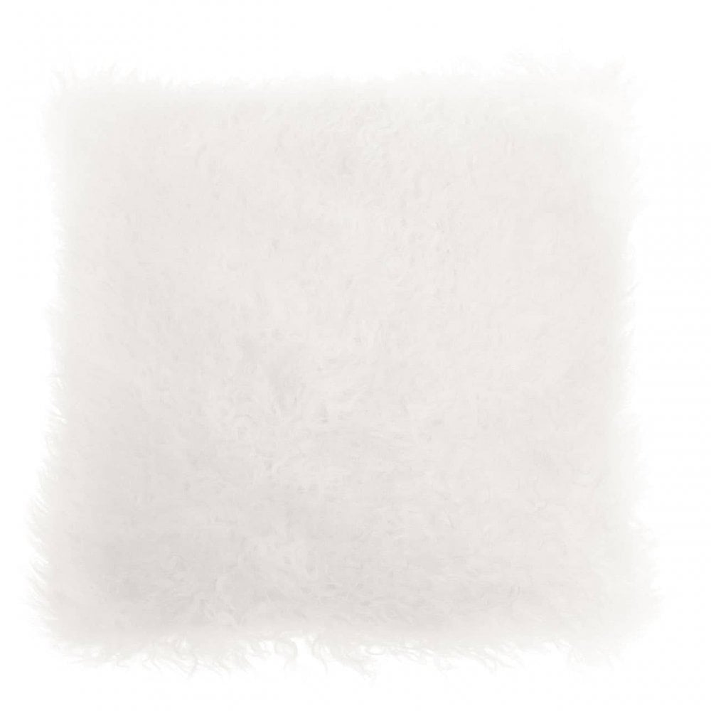 Bosie Small White Mongolian Lamb Fur Cushion