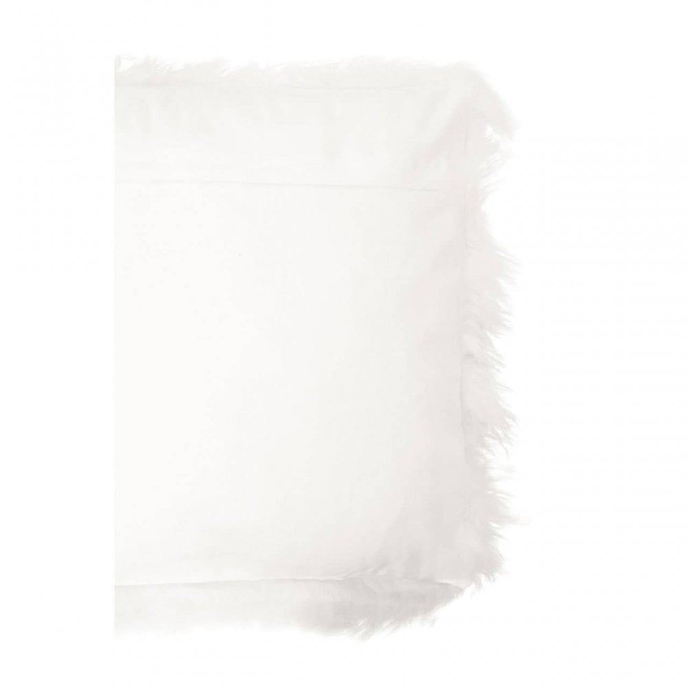 Bosie Small White Mongolian Lamb Fur Cushion