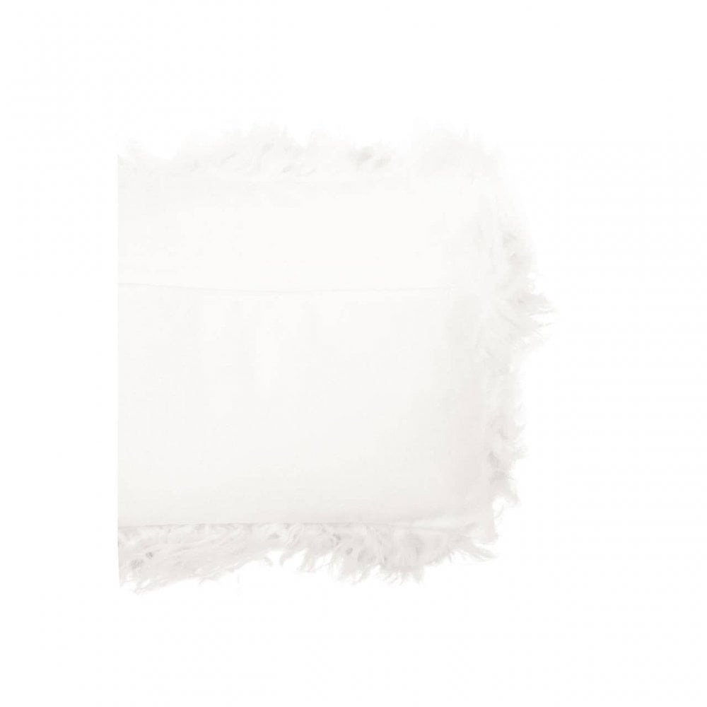 Bosie Large White Mongolian Lamb Fur Cushion