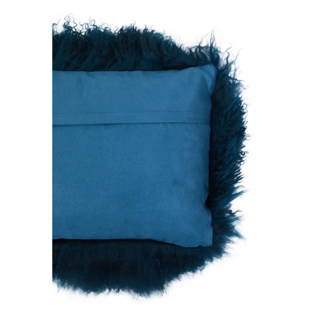 Bosie Large Teal Mongolian Lamb Fur Cushion