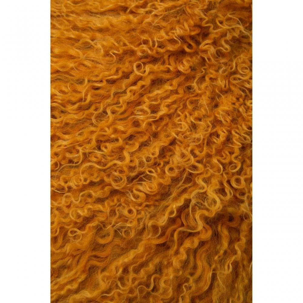 Bosie Large Ochre Mongolian Lamb Fur Cushion