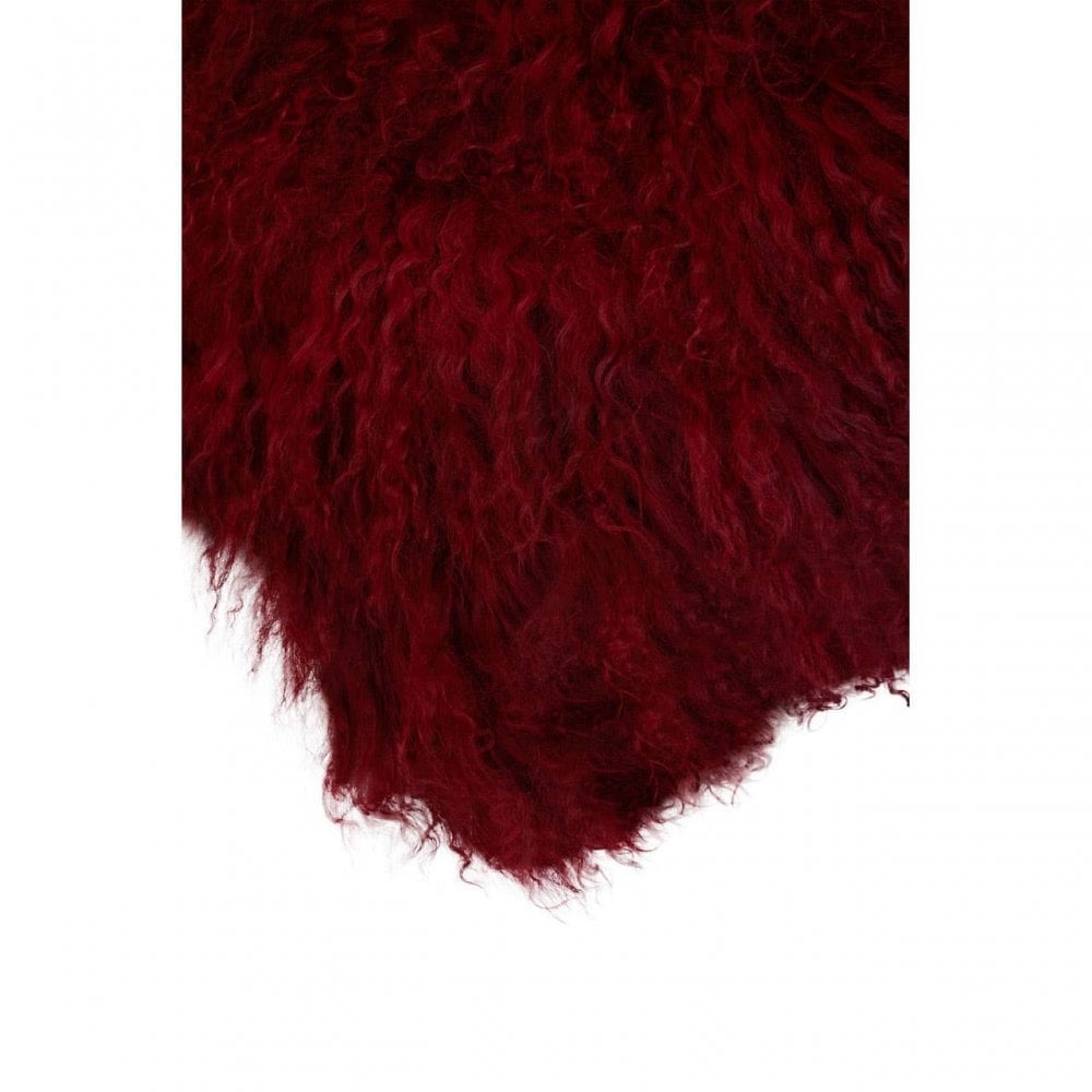 Bosie Small Maroon Mongolian Lamb Fur Cushion
