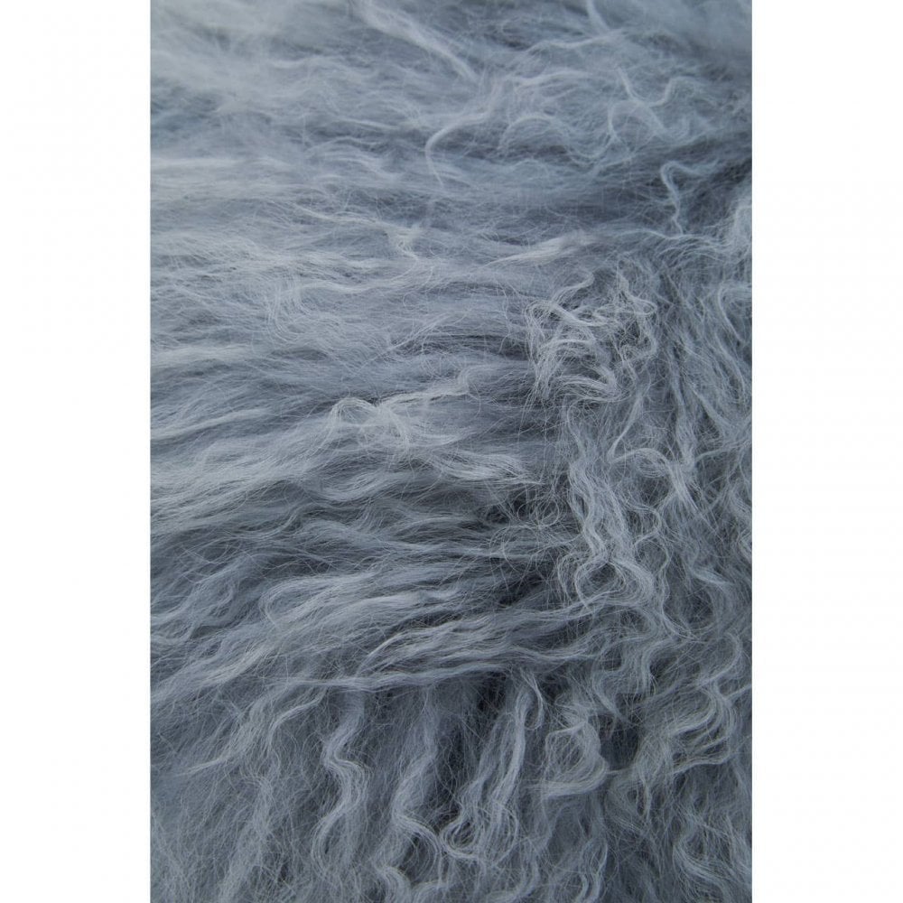 Bosie Round Grey Mongolian Fur Cushion