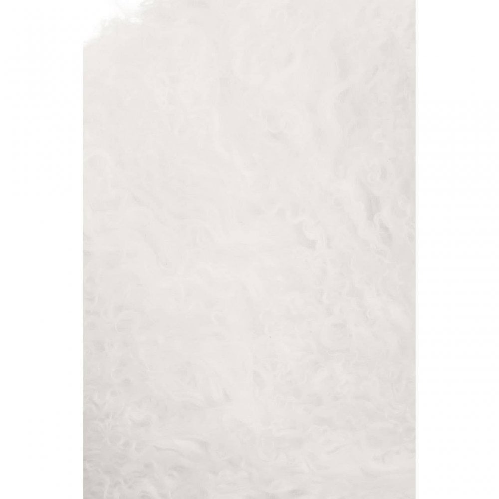 Bosie Round White Mongolian Fur Cushion