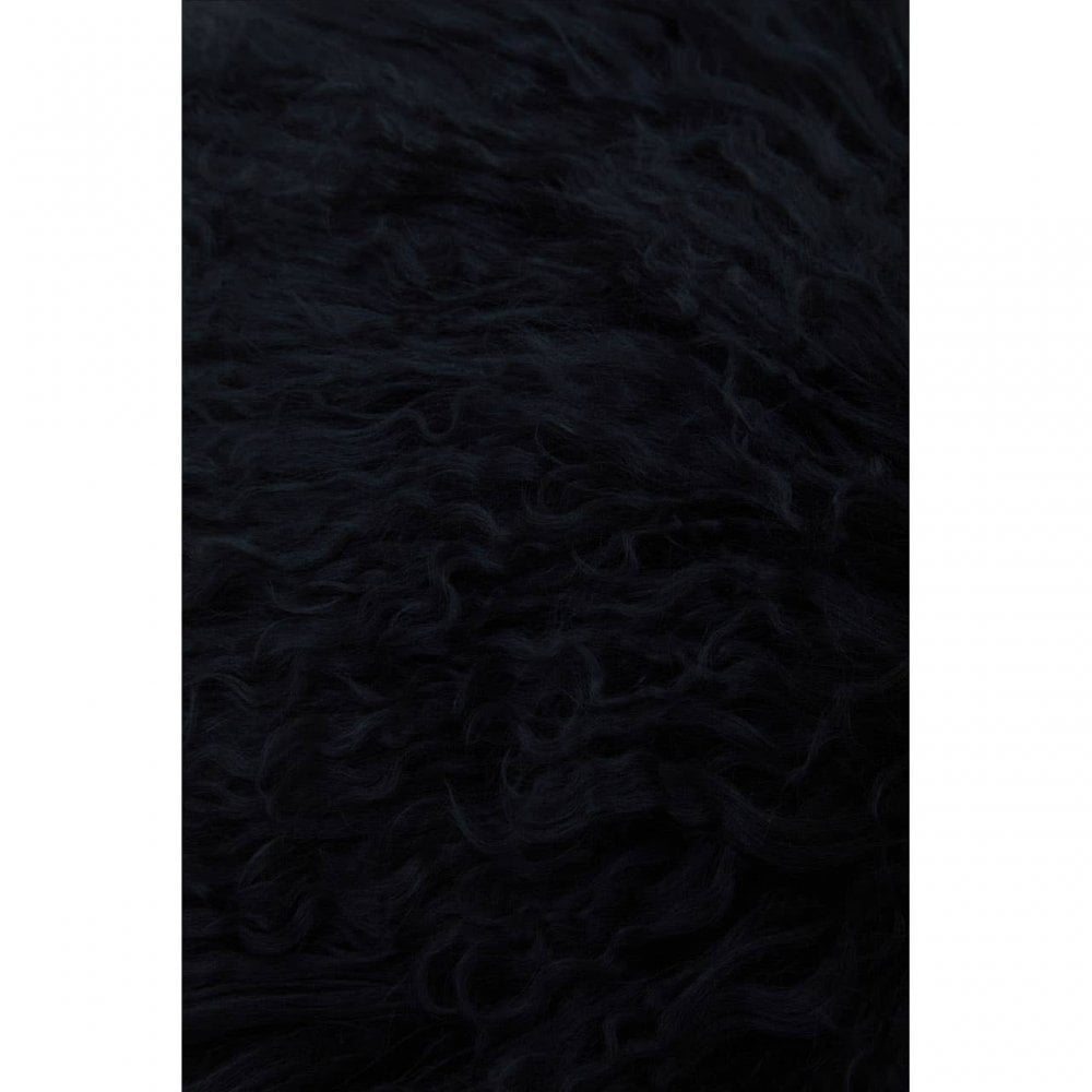Bosie Round Black Mongolian Fur Cushion