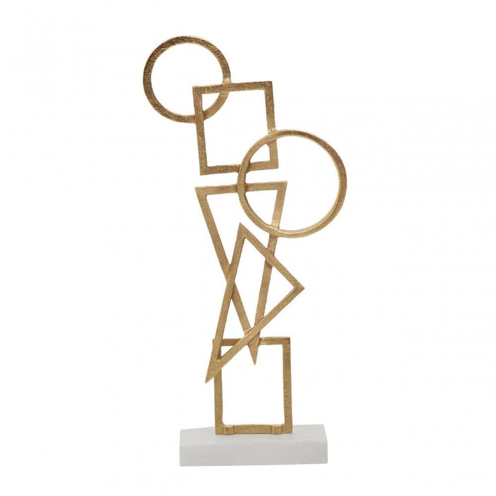 Simbolo Gold Metal Sculpture On Marble Base