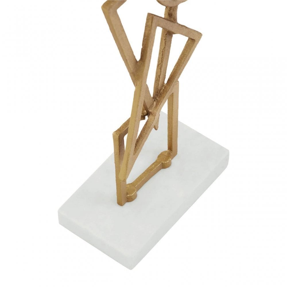 Simbolo Gold Metal Sculpture On Marble Base