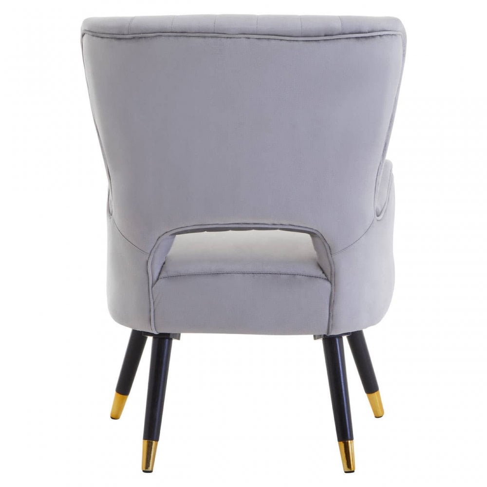 Loretta Grey Velvet Cut Out Back Chair
