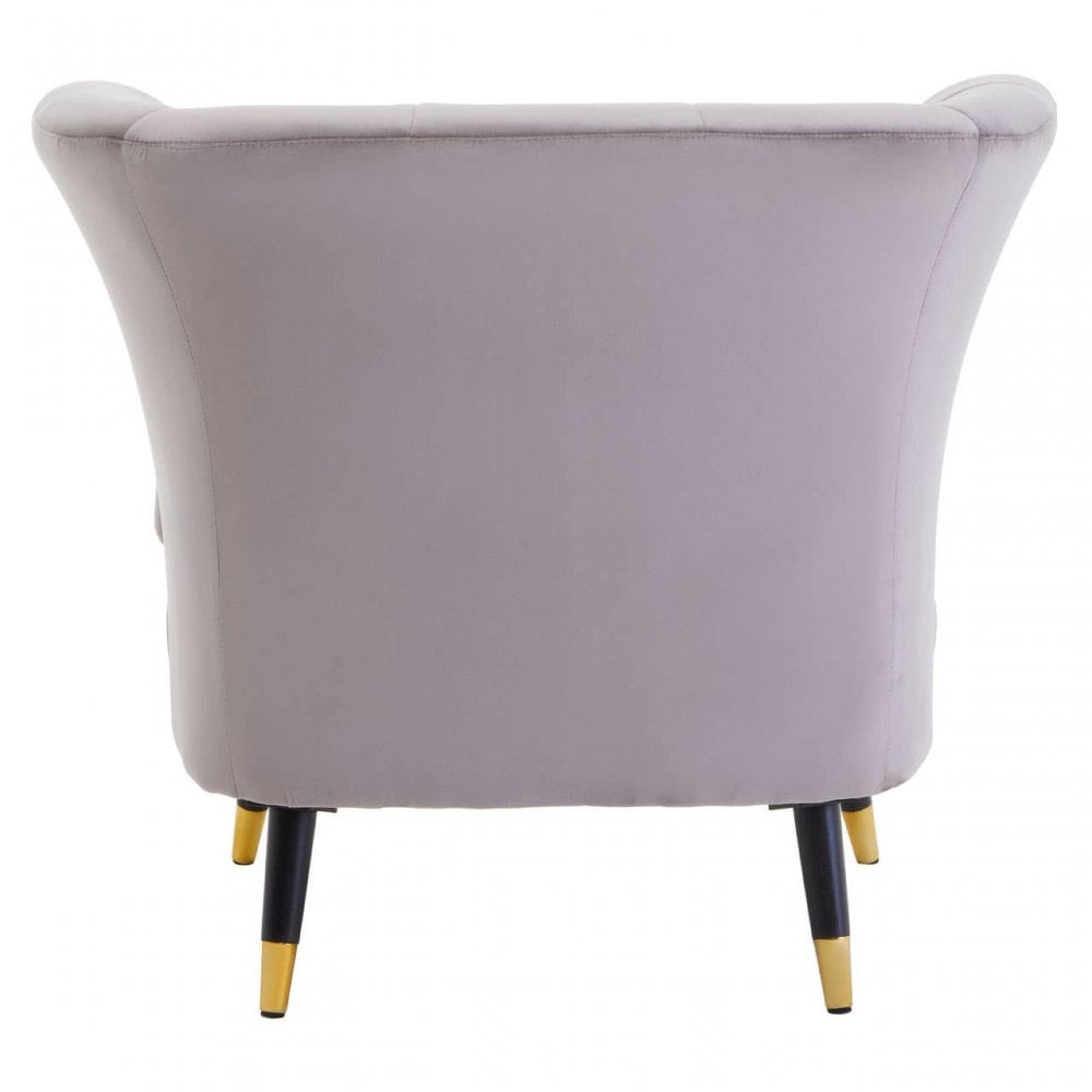 Loretta Mink Velvet Scalloped Chair