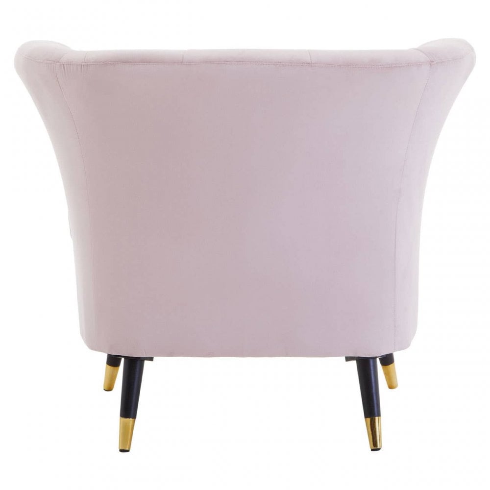 Loretta Dusky Pink Velvet Scalloped Chair